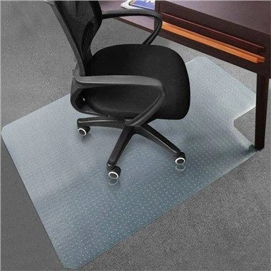 Tapis de chaise de bureau en polycarbonate de 46 po x 60 po avec rebord pour tapis